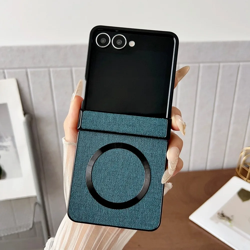 Z Phone Accessories - Funda magnética de cuero y tela