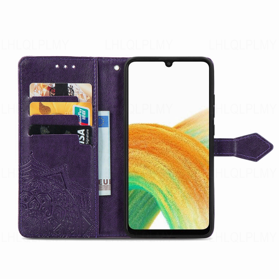Vivo V40 - Funda tipo billetera de cuero con