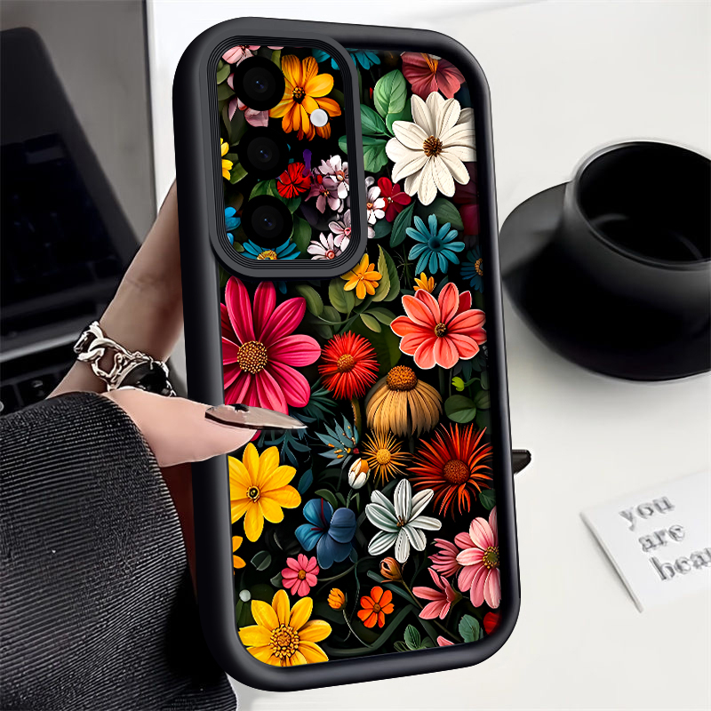 Samsung Galaxy A55 - Funda con diseño de flores coloridas