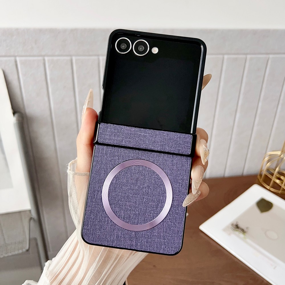Z Phone Accessories - Funda magnética de cuero y tela