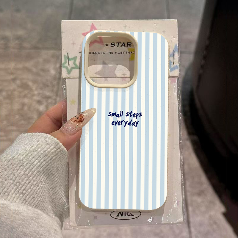 Samsung Galaxy A55 - Funda Azul con Rayas Blancas para
